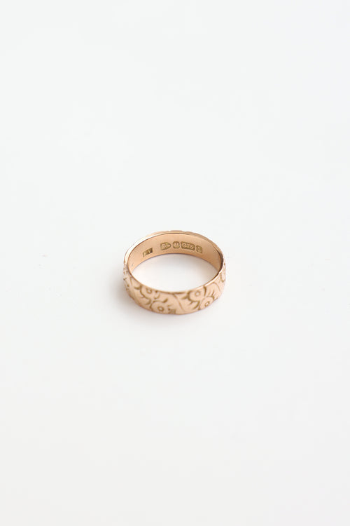 Fine Jewelry 9K Yellow Gold Carved Ring