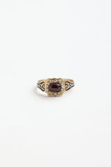 Fine Jewelry 10K Yellow Gold Enamel Garnet Ring