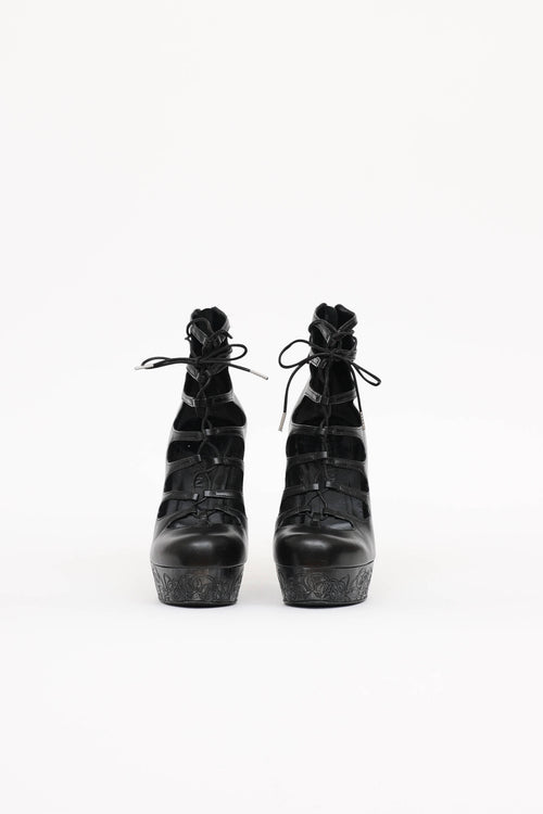 McQueen Lace Up Cage Platform Pump