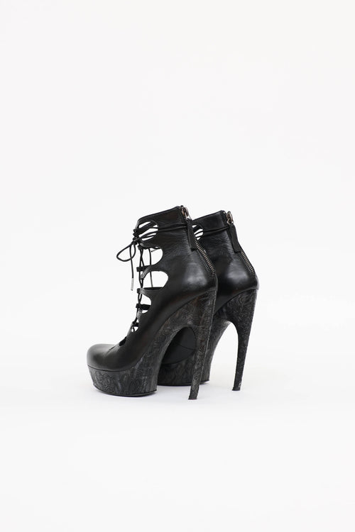 McQueen Lace Up Cage Platform Pump