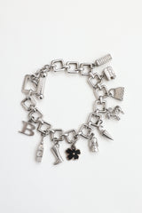 Burberry Sterling Silver London Charm Bracelet