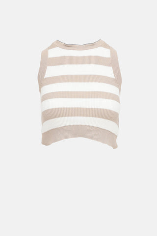 Brunello Cucinelli Striped Cropped Vest