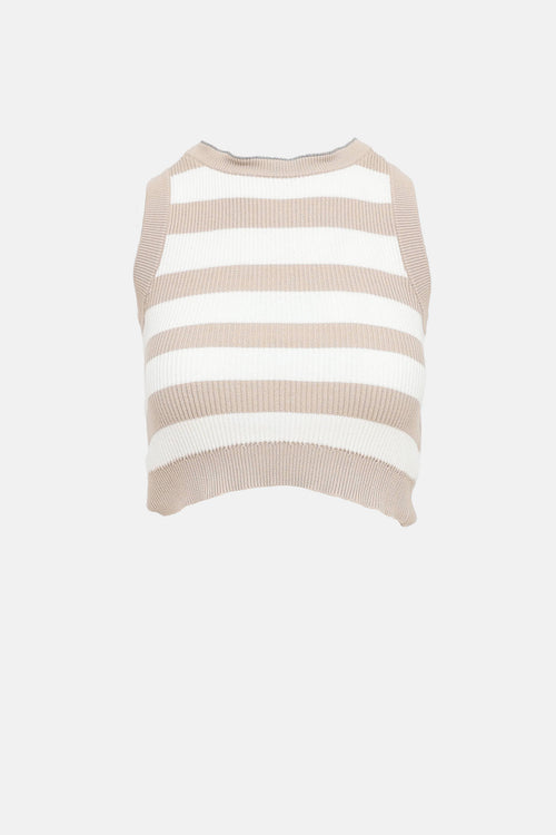 Brunello Cucinelli Striped Cropped Vest