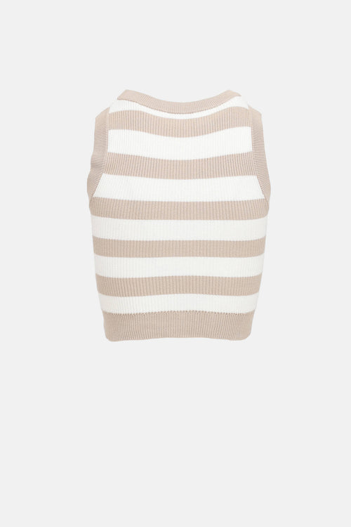 Brunello Cucinelli Striped Cropped Vest
