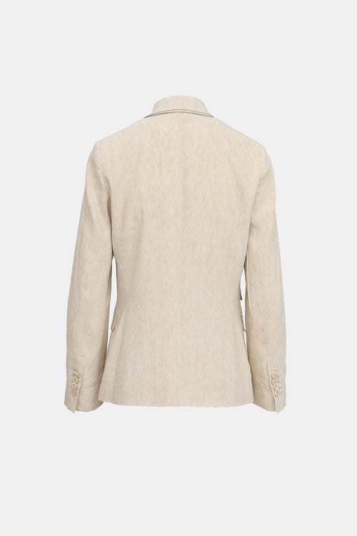 Linen Monilli Beaded Blazer