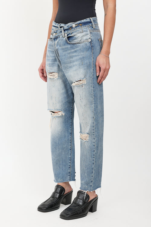 R13 Crossover Distressed Jeans