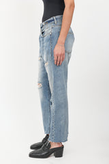 R13 Crossover Distressed Jeans