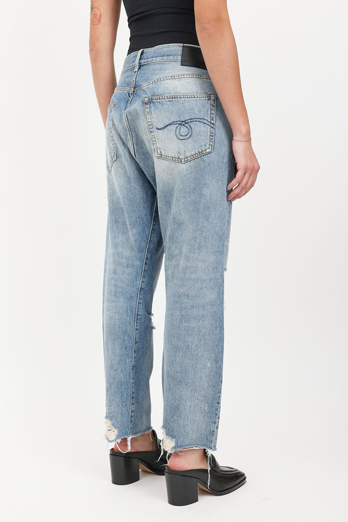 R13 Crossover Distressed Jeans