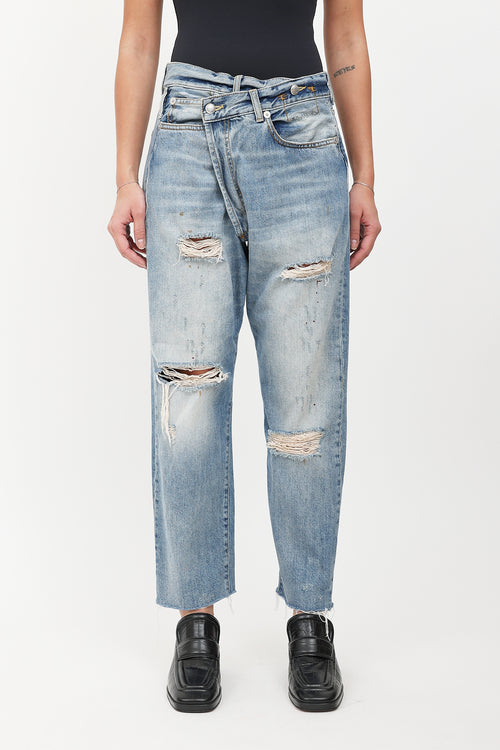R13 Crossover Distressed Jeans