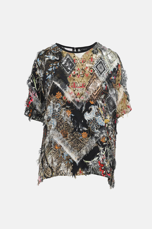 Etro Frayed Printed Top