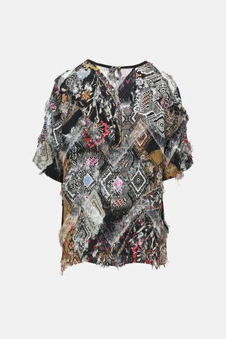 Etro Frayed Printed Top