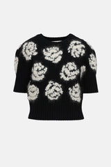 Tory Burch Short Sleeve Embroidered Sweater