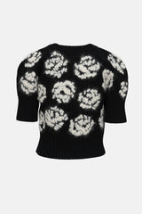 Tory Burch Short Sleeve Embroidered Sweater