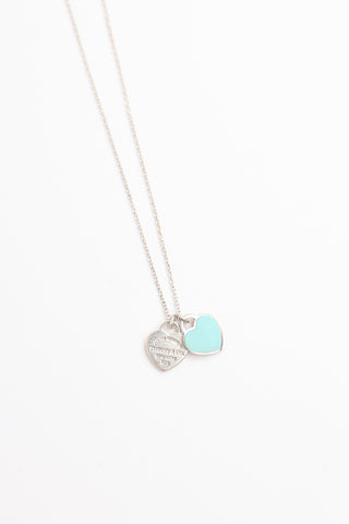 Tiffany & Co. Double Heart Tag Necklace