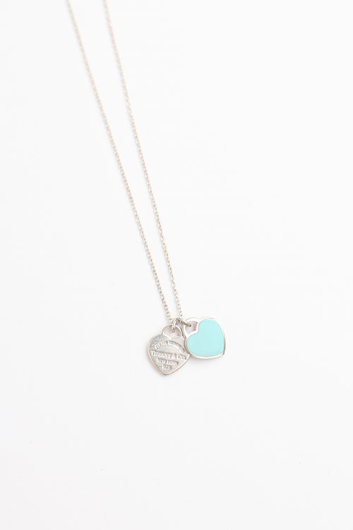Tiffany & Co. Double Heart Tag Necklace