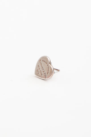 Tiffany & Co. Sterling Silver Mini Heart Tag Earrings
