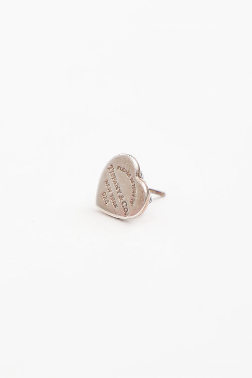 Tiffany & Co. Sterling Silver Mini Heart Tag Earrings