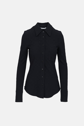 Alexander Wang Logo Textured Button Up Shirt