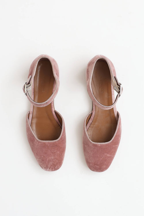 Le Monde Beryl Velvet Mary Jane Flat