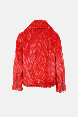 Stand Studio Leana Patterned Faux Fur Jacket