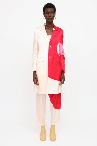 Issey Miyake Two-Tone Long Blazer