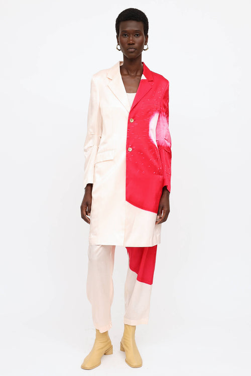Issey Miyake Two-Tone Long Blazer