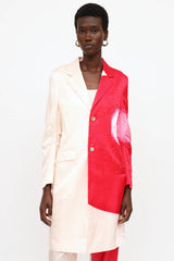 Issey Miyake Two-Tone Long Blazer