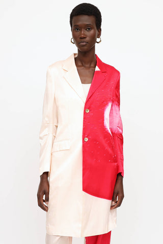 Issey Miyake Two-Tone Long Blazer