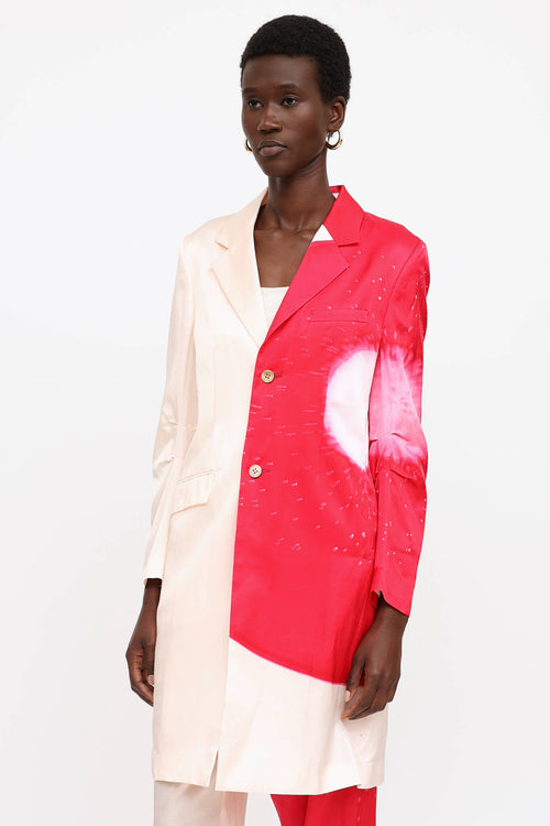 Issey Miyake Two-Tone Long Blazer