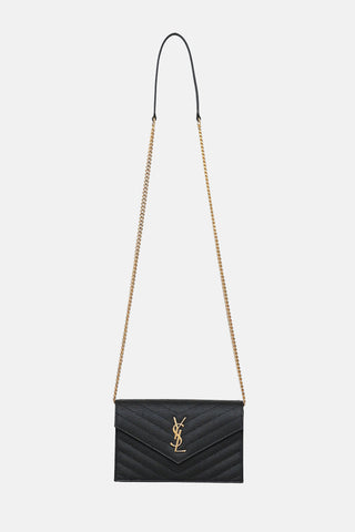 Saint Laurent Chevron Cassandre Wallet On Chain