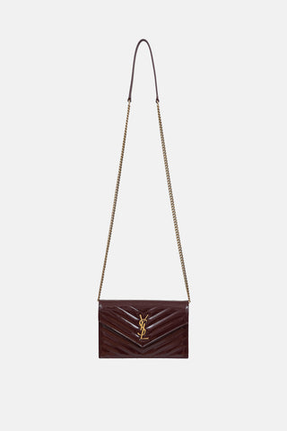Saint Laurent Patent Cassandre Wallet On Chain Bag