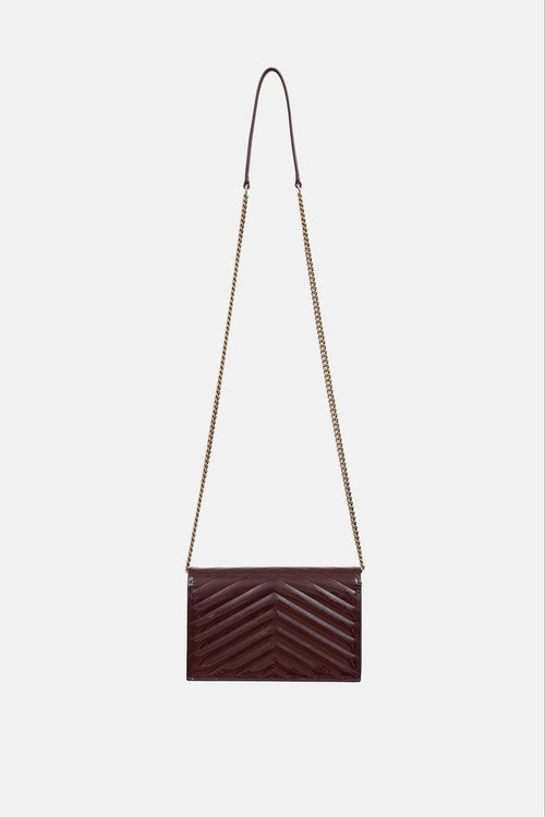 Saint Laurent Patent Cassandre Wallet On Chain Bag
