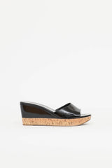Prada Patent Cork Wedge Sandal
