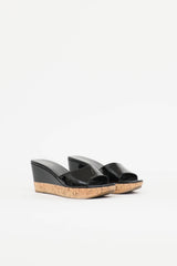 Prada Patent Cork Wedge Sandal