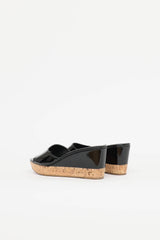 Prada Patent Cork Wedge Sandal