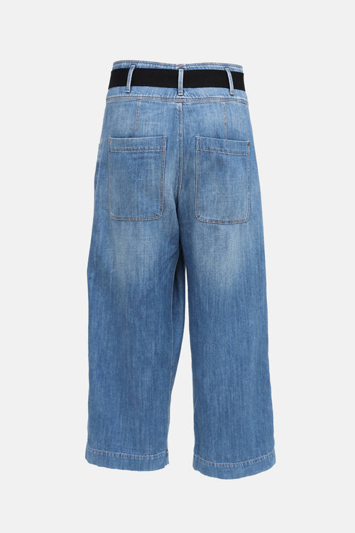 Brunello Cucinelli Belted Wide Leg Jeans