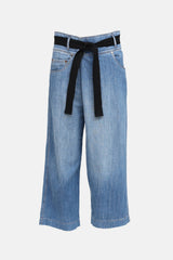 Brunello Cucinelli Belted Wide Leg Jeans