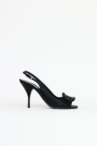 Prada Satin Peep Toe Heel