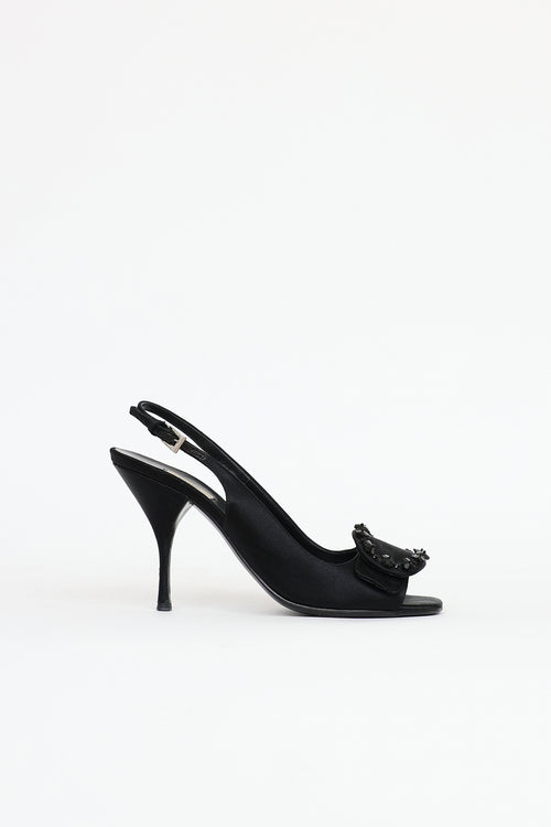 Prada Satin Peep Toe Heel