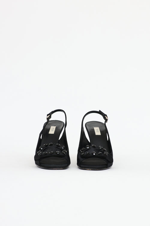 Prada Satin Peep Toe Heel