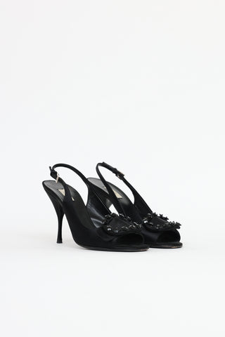 Prada Satin Peep Toe Heel