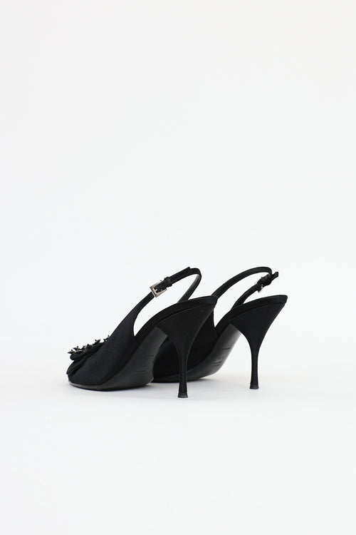 Prada Satin Peep Toe Heel