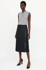 Ferragamo Pleated Scarf Skirt