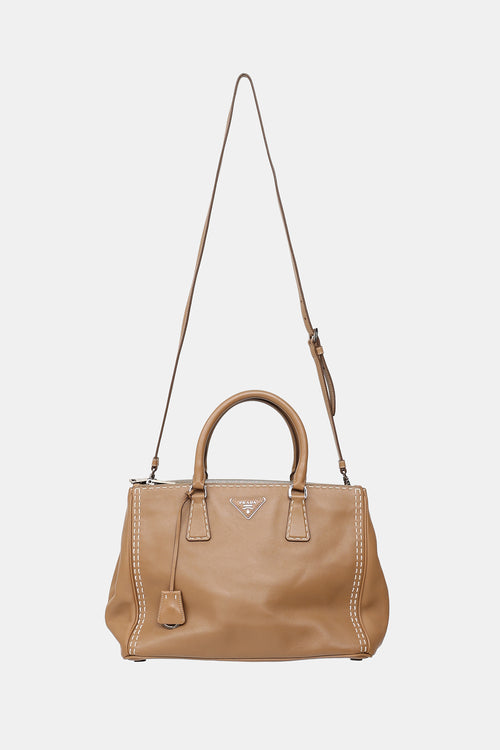 Prada Stitched Double Zip Galleria  Bag