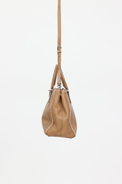 Prada Stitched Double Zip Galleria  Bag