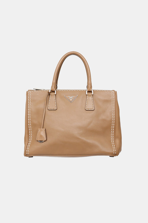 Prada Stitched Double Zip Galleria  Bag