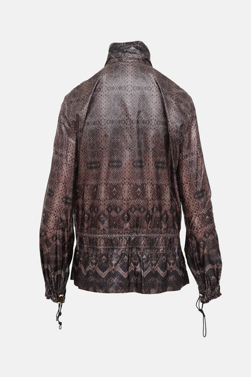 Printed Nylon Zip Jacket