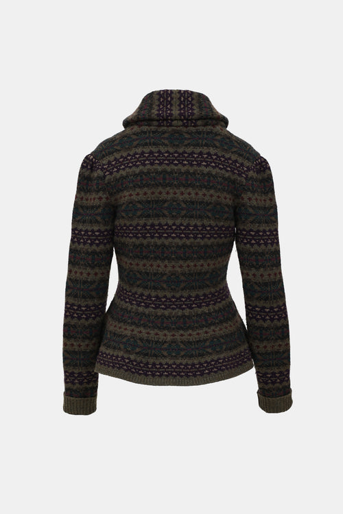 Ralph Lauren Purple Cashmere Pattern Sweater