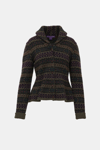 Ralph Lauren Purple Cashmere Pattern Sweater