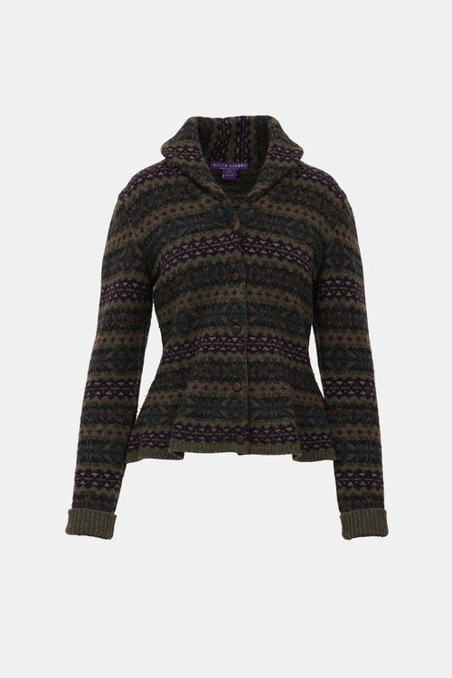 Ralph Lauren Purple Cashmere Pattern Sweater